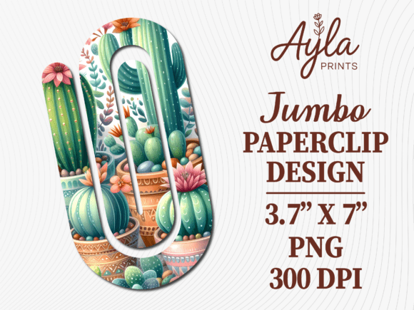Cactus Succulents Jumbo Paperclip PNG