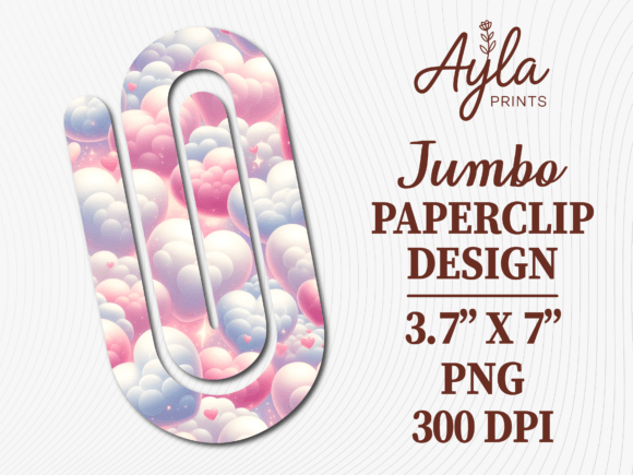 Cloud Heart Valentines Day Paperclip PNG: Graphics for Crafts & Local Branding