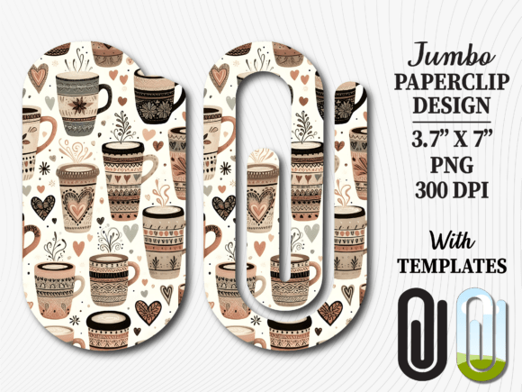 Coffee Mug Cup Latte Jumbo Paperclip PNG Graphics