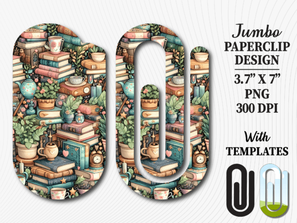 Cozy Aesthetic Bookworm Jumbo Paperclip Graphics & Crafts