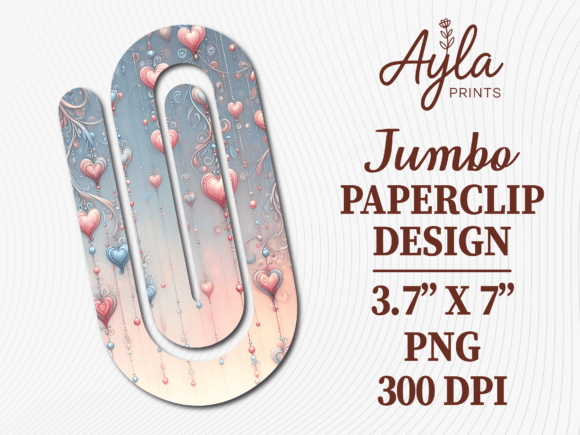 Floating Heart Balloon Jumbo Paperclip: Graphics & Crafts Asset Review