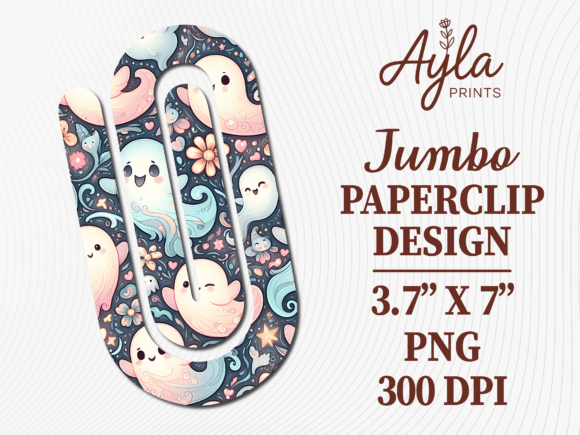 Ghost Seamless Pattern Jumbo Paperclip Graphics