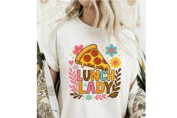 Lunch Lady SVG PNG: Retro Pizza Slice Graphics for T-Shirt Designs