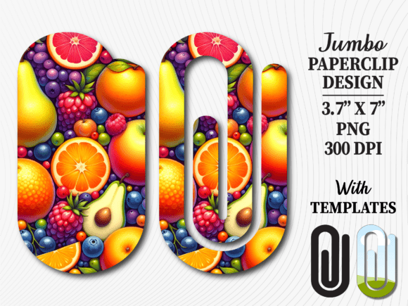 Mixed Fruit Salad Jumbo Paperclip Design: Graphics & Crafts Asset Review