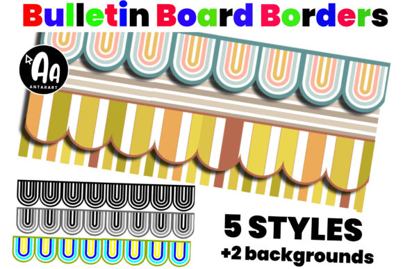Pastel Rainbow Bulletin Board Borders
