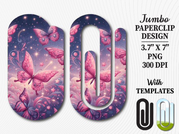 Pink Glitter Butterfly Jumbo Paperclip: Graphics & Crafts Asset Review