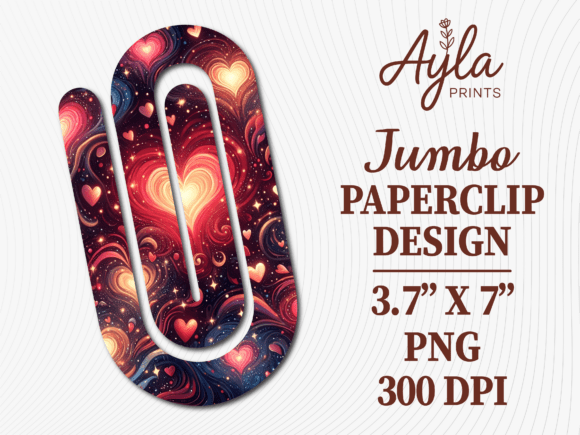 Red Galaxy Heart Art Jumbo Paperclip: Graphics for Crafts & Creative Brands