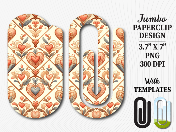 Retro Aesthetic Floral Jumbo Paperclip Graphics for Crafts