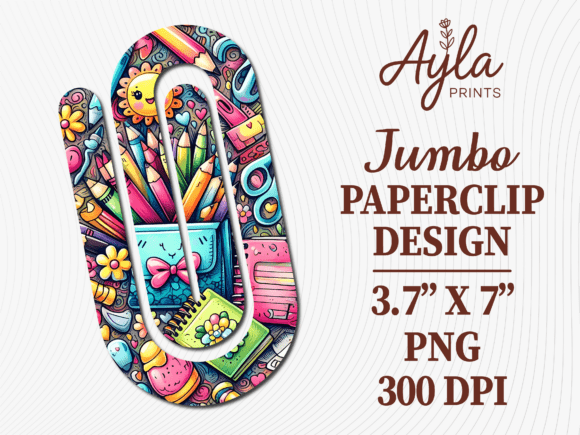 School Supplies Teacher Jumbo Paperclip Graphics