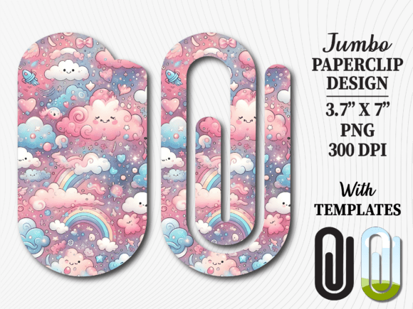 Sky Clouds Rainbow Jumbo Paperclip Graphics