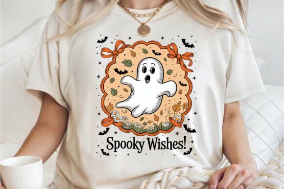 Spooky Wishes, Cute Halloween Ghost PNG