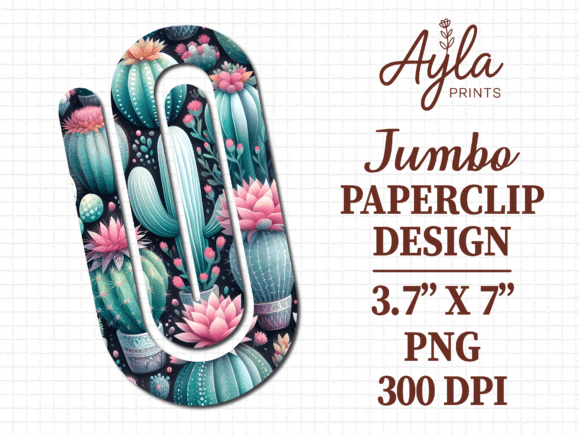 Succulent Cactus Pink Jumbo Paperclip Graphics