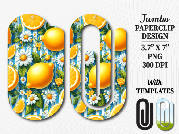 Summer Lemon Citrus Jumbo Paperclip PNG: Graphics & Crafts Asset Review