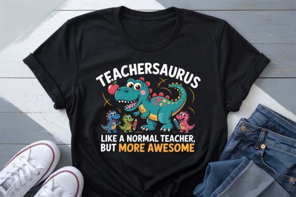 Teachersaurus Like a Normal Teacher PNG Graphics & T-Shirt Designs