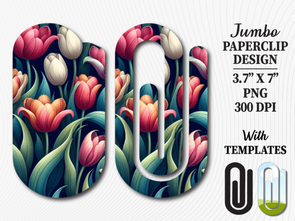Tulip Flower Bloom Jumbo Paperclip PNG: Graphics for Crafts & Local Branding