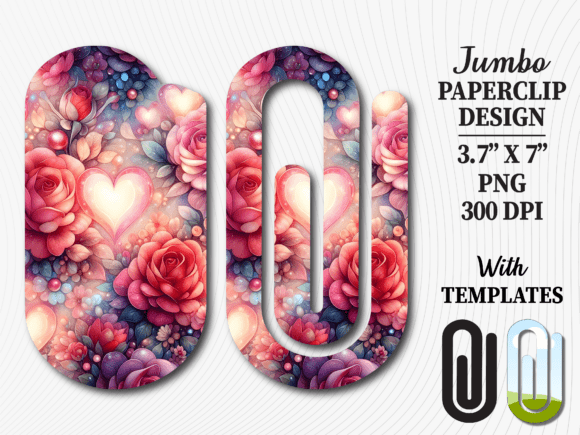 Valentine Day Heart Glow Jumbo Paperclip Graphics