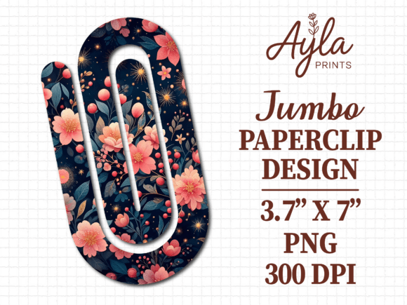Valentines Day Floral Jumbo Paperclip Graphics
