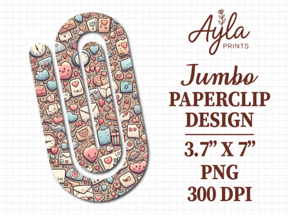 Valentines Day Letter Jumbo Paperclip Graphics for Crafts