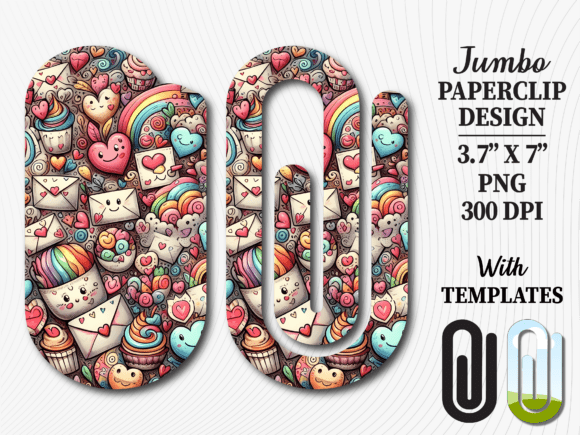 Valentines Day Love Mail Jumbo Paperclip Graphics & Crafts