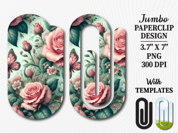 Valentines Day Rose Jumbo Paperclip PNG: Graphics for Crafts & Campaigns