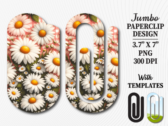 White Daisy Flower Jumbo Paperclip PNG